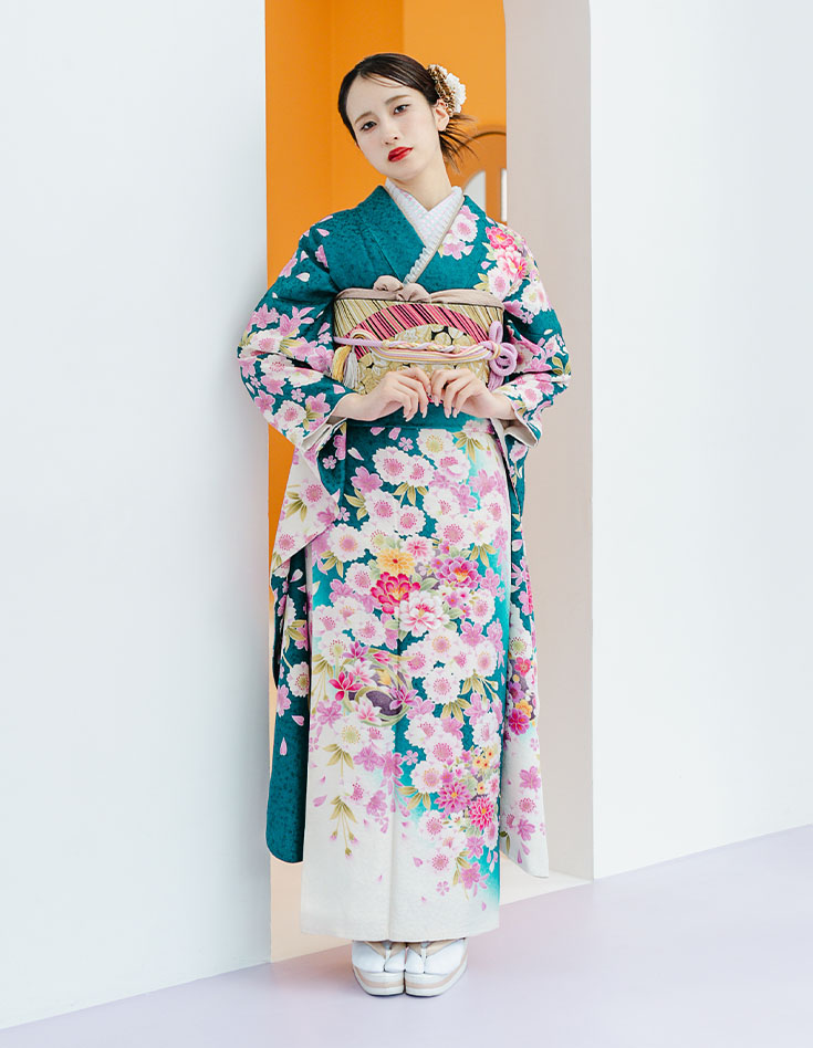 振袖 緑色 正統派きれいめ