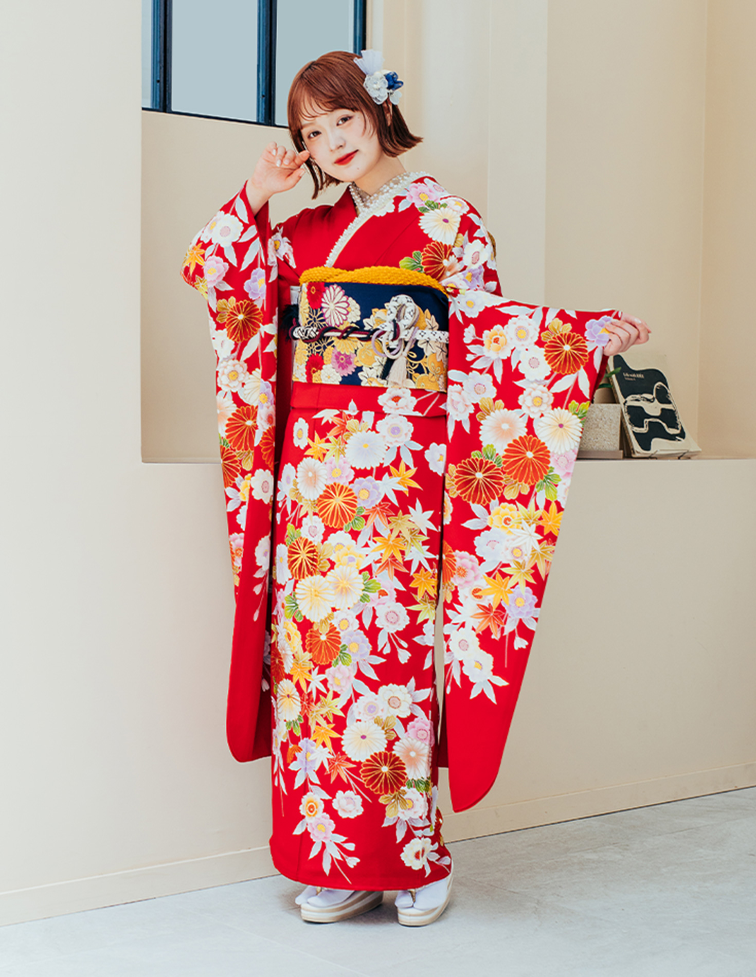 振袖 赤色 正統派きれいめ