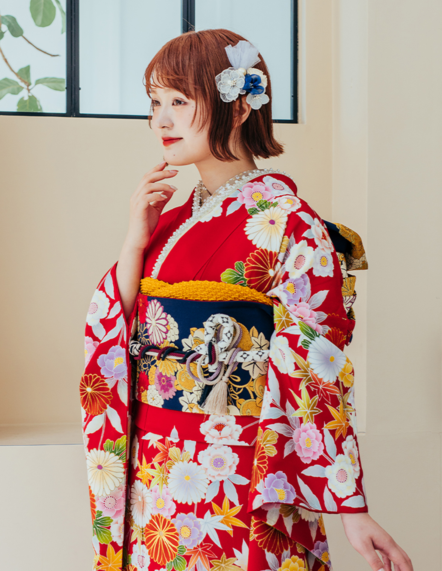 振袖 赤色 正統派きれいめ