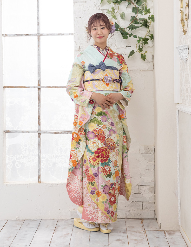 振袖 水色 正統派きれいめ