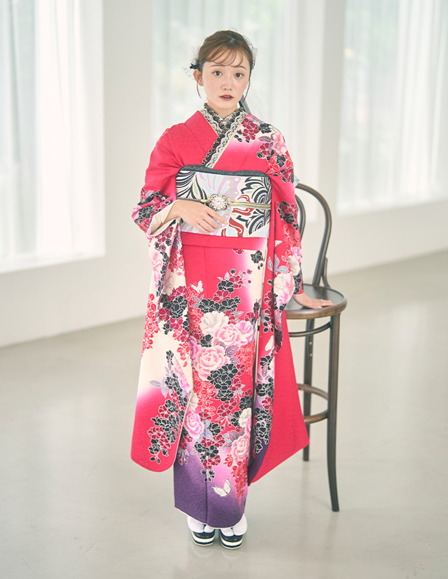 振袖 個性的柄 赤色