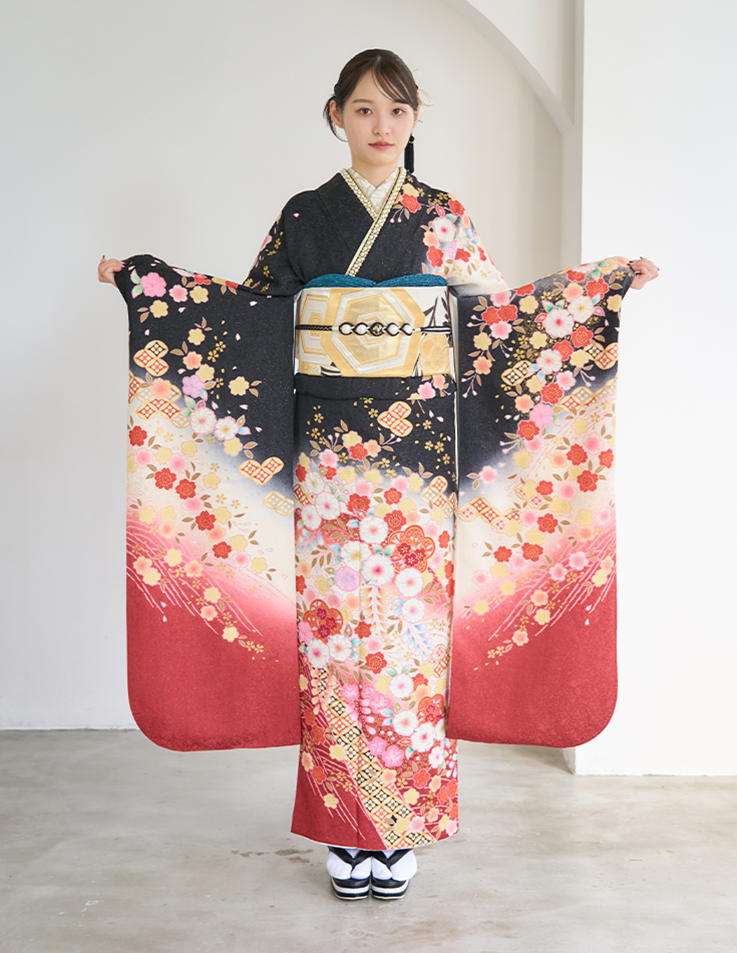 振袖 黒色 正統派きれいめ