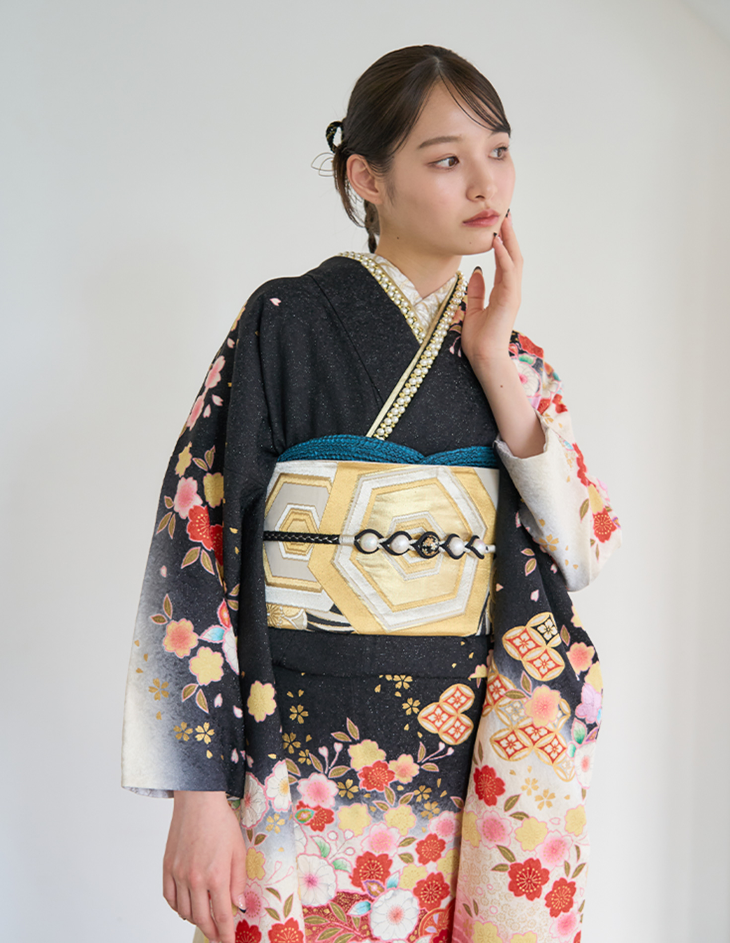 振袖 黒色 正統派きれいめ