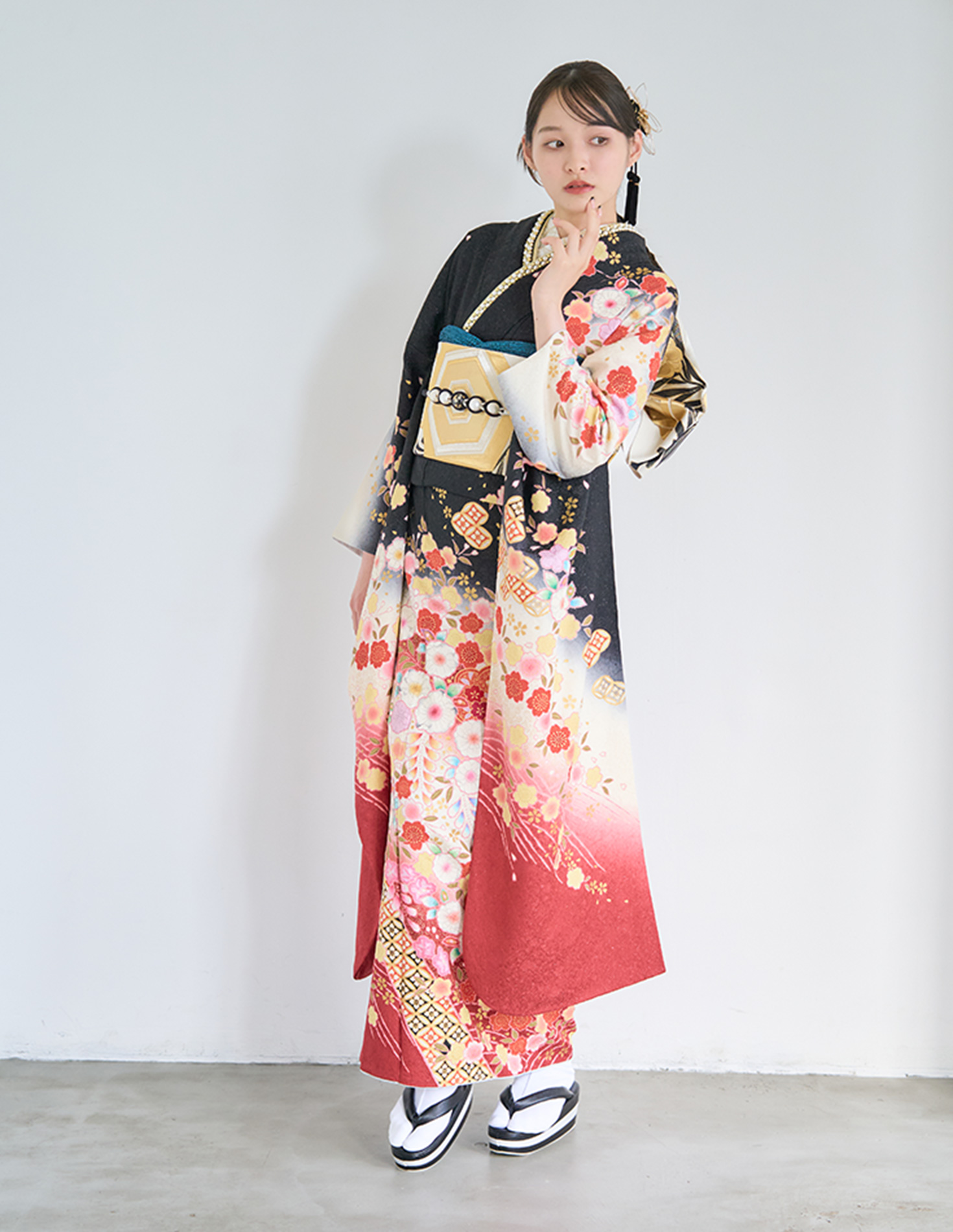 振袖 黒色 正統派きれいめ