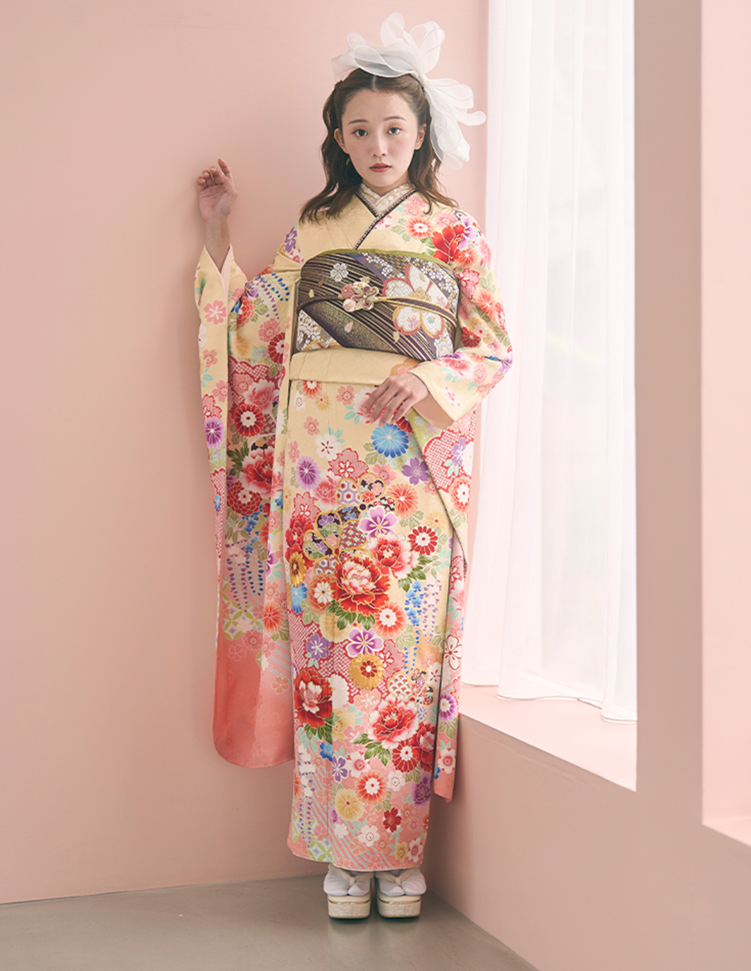 振袖 黄色 ガーリー