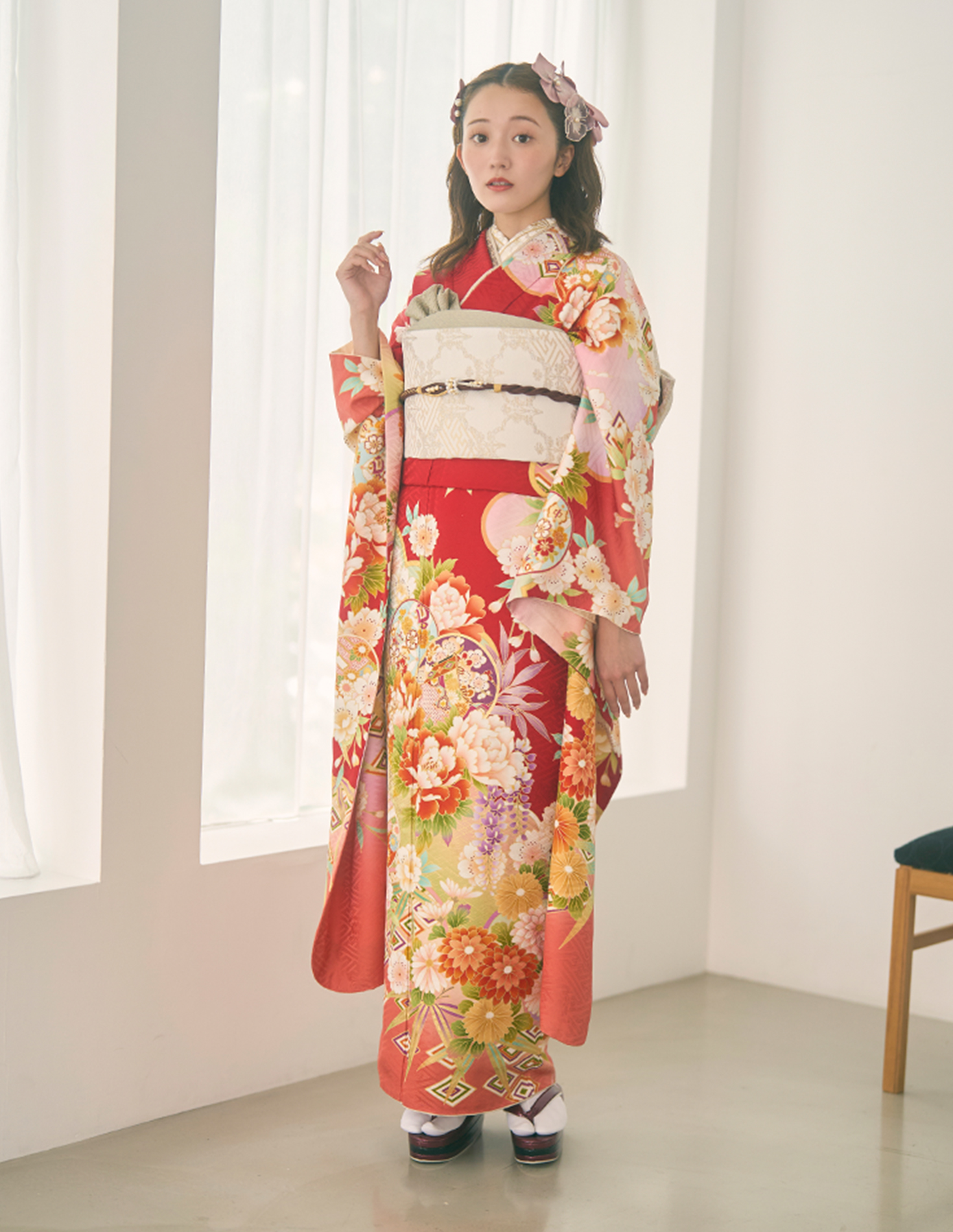 振袖 正統派きれいめ 赤色