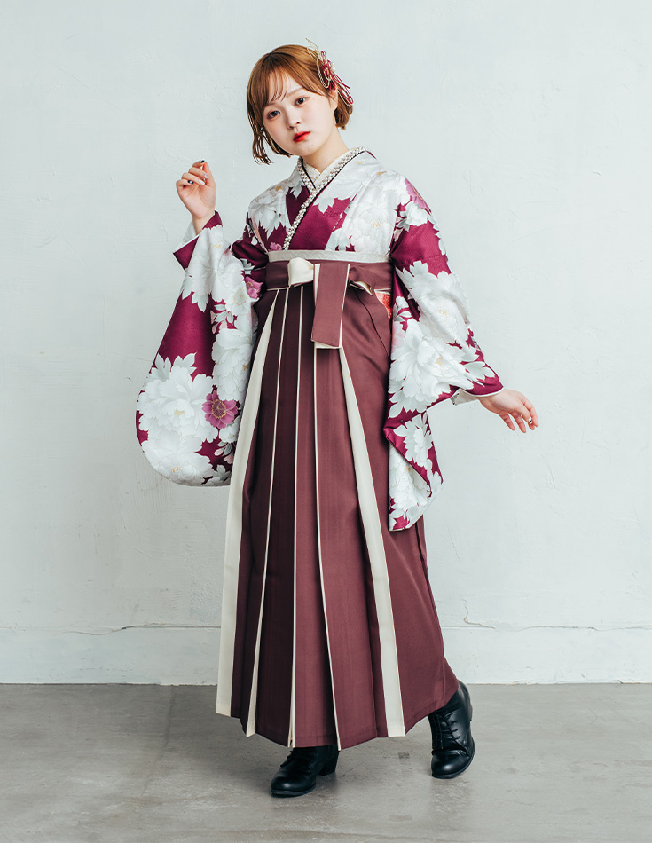 袴 モダン 牡丹