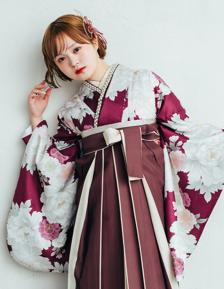 袴 モダン 牡丹