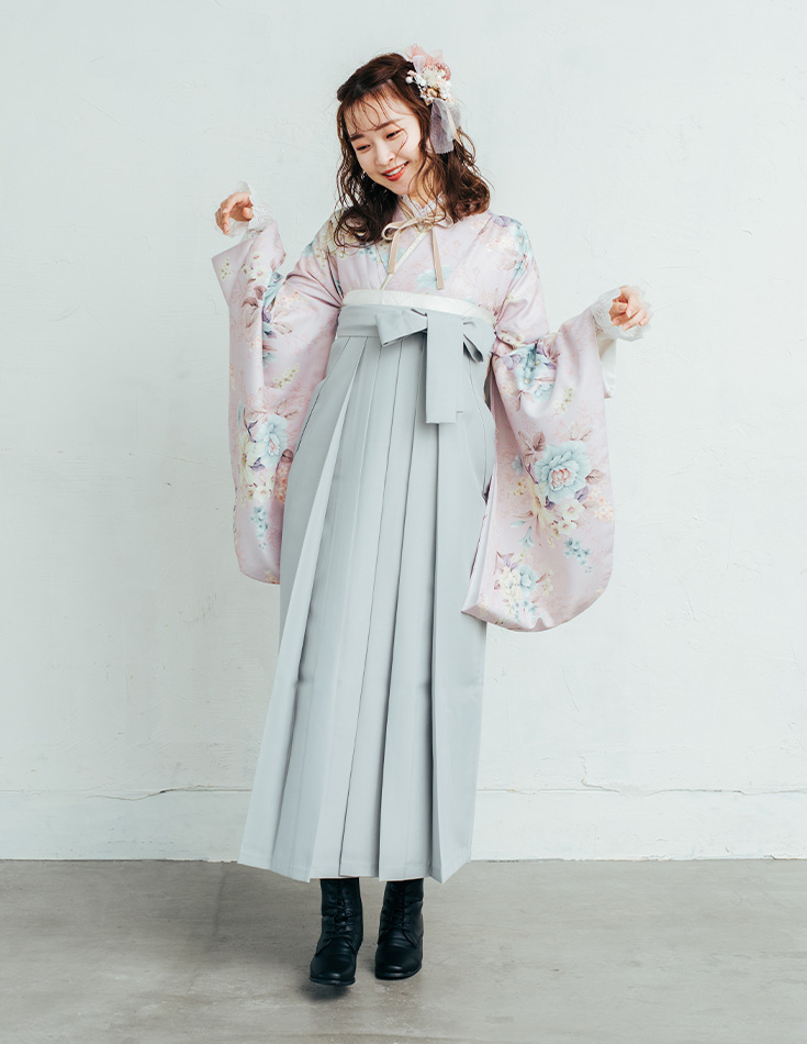 袴 ガーリー ダマスクローズ・百合